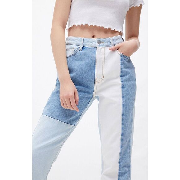 Pacsun Eco Hopper Patch Color Block Mom Jeans 26 - Picture 4 of 8